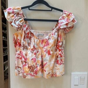 Abercrombie & Fitch Floral Puff Sleeve Blouse